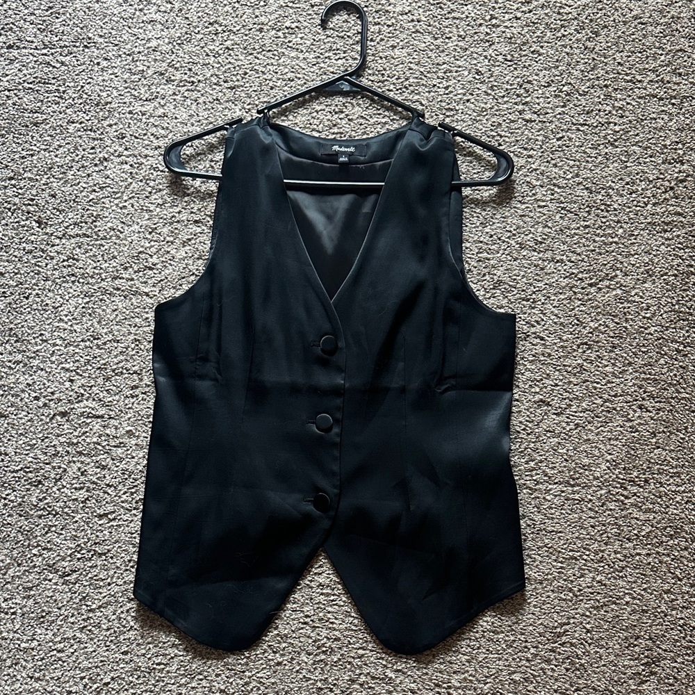 Madewell Sleek Black Satin Top
